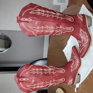 REDTOP  Rosemary - Crimson Leather  Cowgirl Boots Size 7 New In Box.